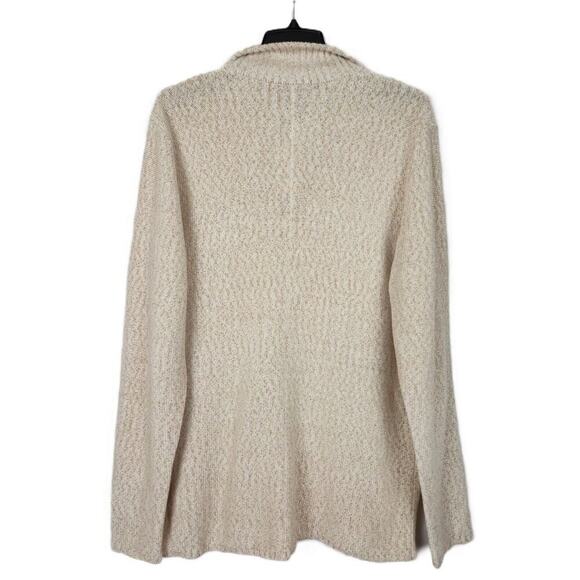 The Men's Store Stretch Knit Cardigan Sweater Sand White Melange Large NWT - Picture 2 of 4